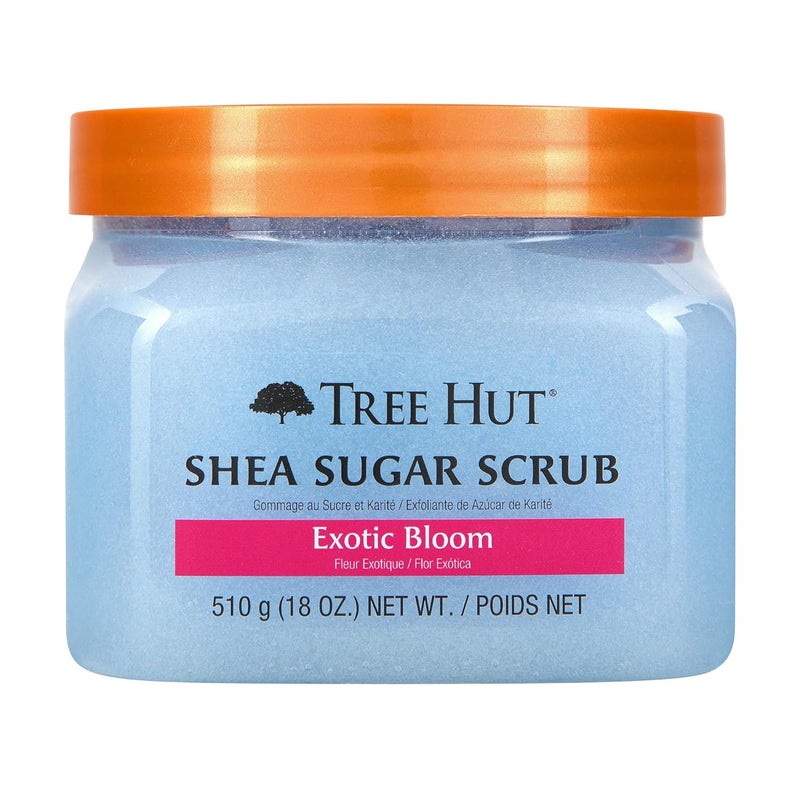 Treehut Exotic Bloom Shea Sugar Scrub | Exfoliating Body Scrub Removes Dead, Dry Skin for a Soft & Hydrated Feel | Nourishing Essential Body Care | 18 fl oz. - Image 1